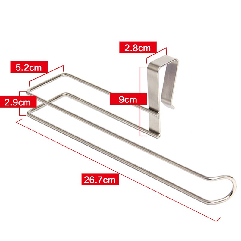 Towel Rack Bathroom Sink Storage Rack Hanging on The Door Storage Hook Kitchen Paper Rack Hanger Paper Towel Roll Holder MJ707: A
