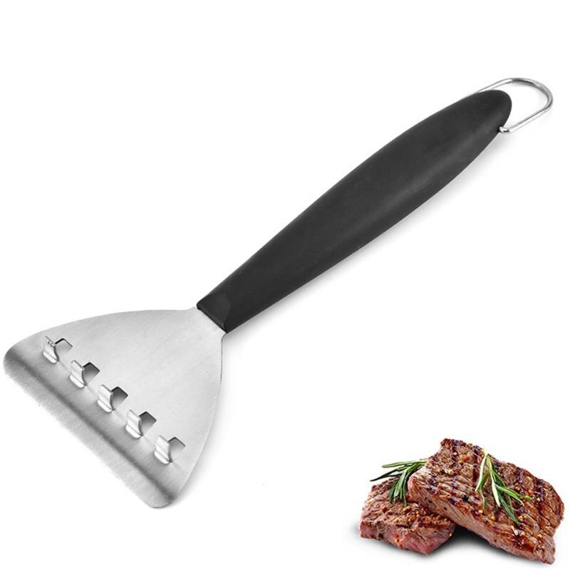 Grill Griddle Scraper Plastic Handle BBQ Griddle Scraper Stainless Steel Griddle Cleaner Scraper Griddle Accessory Tool