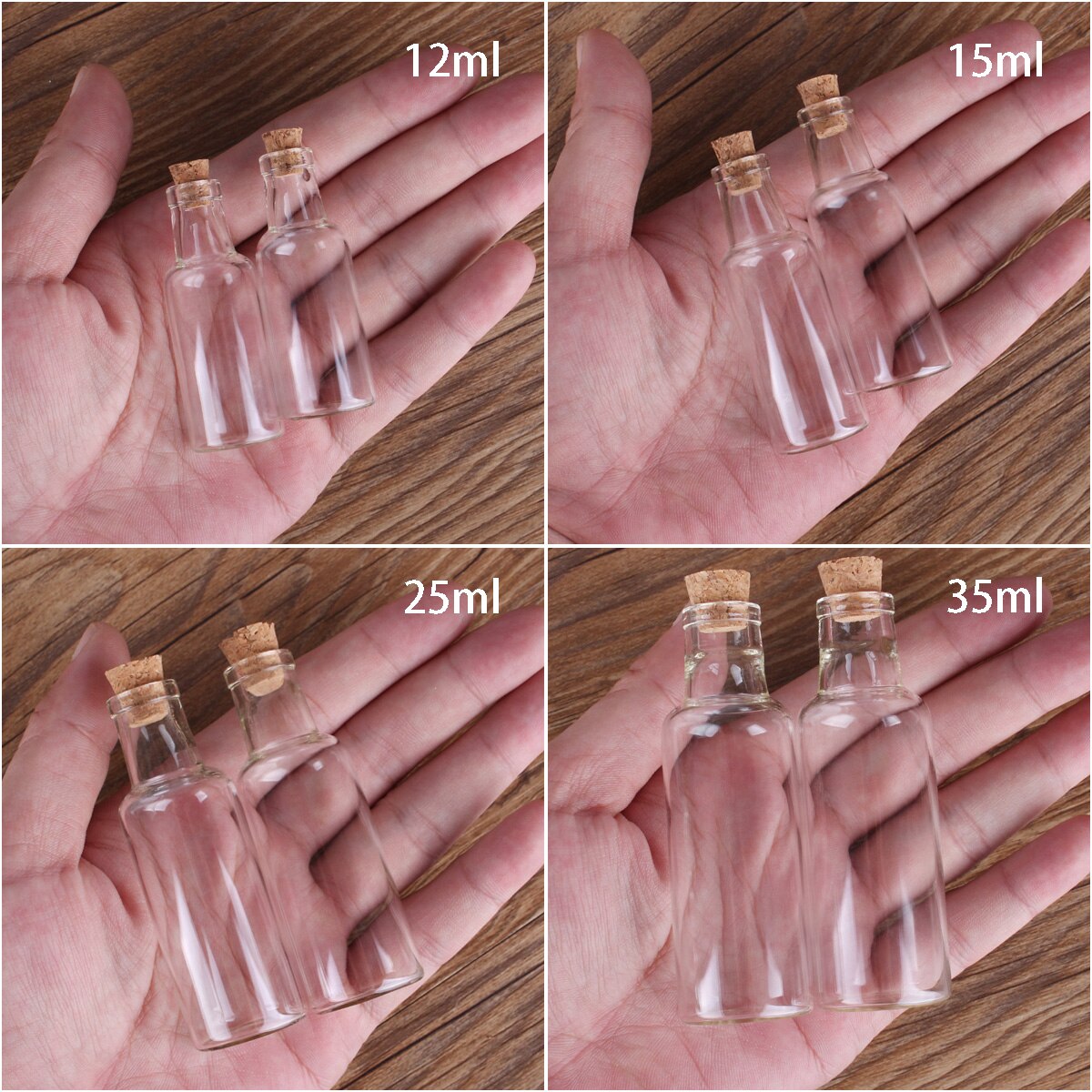 12ml 15ml 25ml 35ml Glasflaschen mit Korken wünschen Flaschen für Hochzeit Handwerk