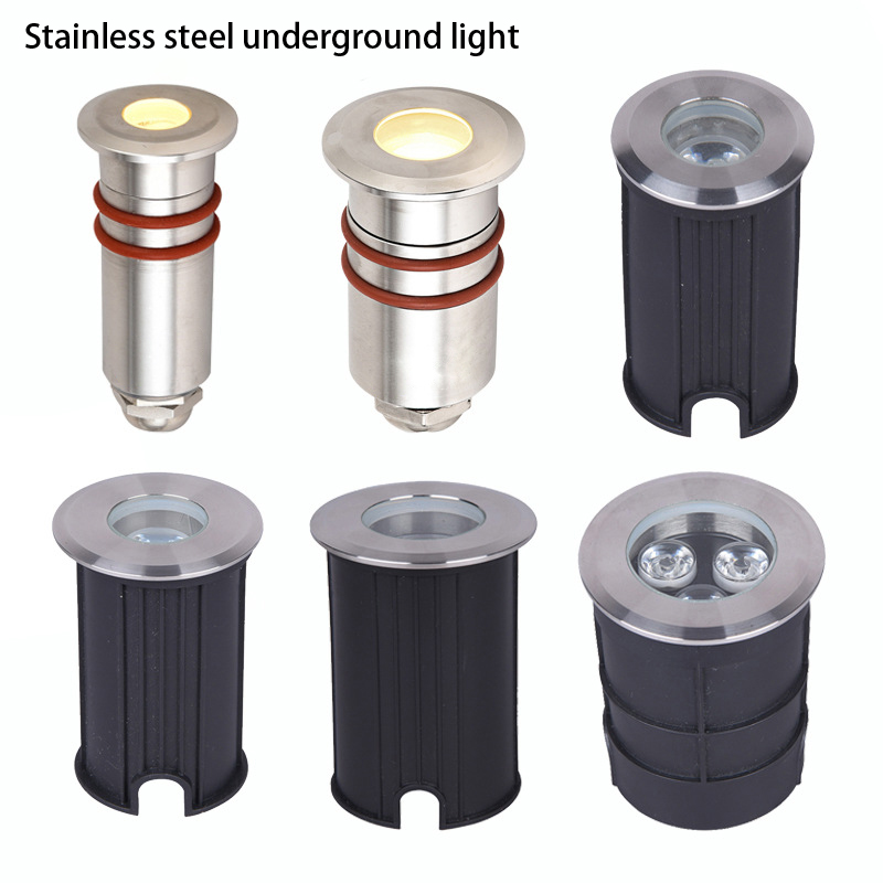 12V 24V 110V 220V stainless steel buried light mini Outdoor LED underground light 1W 3W RGB red green blue LED floor light