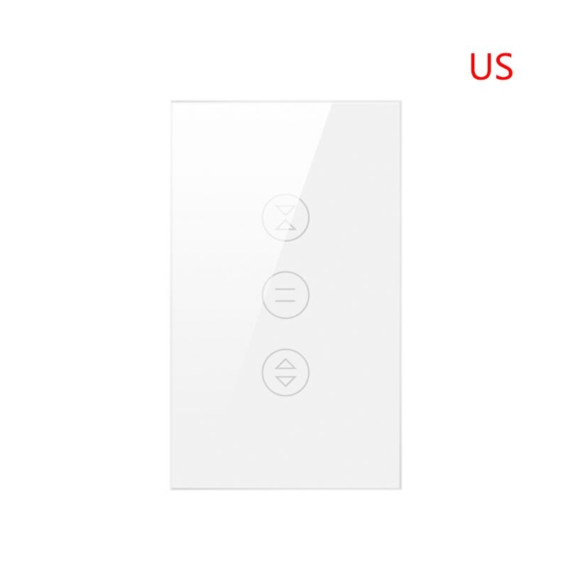 WiFi commutateur de rideau intelligent pour volet roulant électrique ue/US interrupteur minuterie réglage E7CD: White US