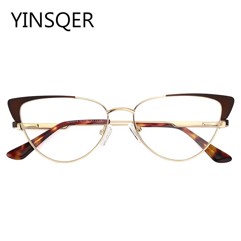 Gafas redondas con de ojo de gato para mujer, anteojos femeninos con montura sin tornillos, de estilo Vintage, a la