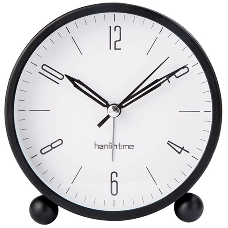 Analog Alarm Clock, 4 Inch Super Silent Non Ticking Small Clock with Night Light, Battery Operated, Simply: Default Title