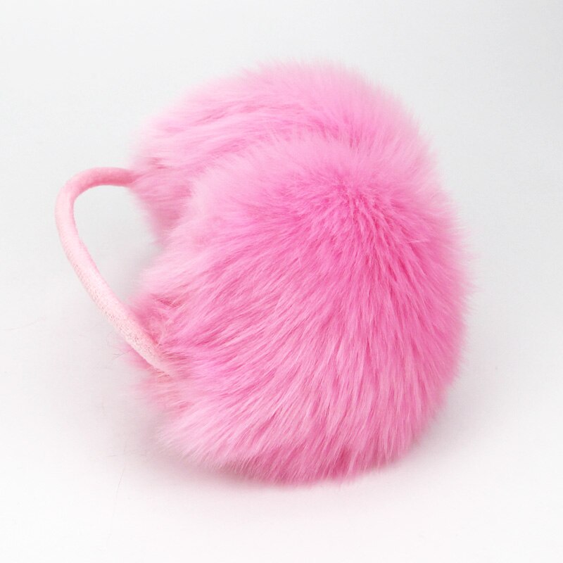 Plush Female Winter Earmuff Warm Lovers Ear Warmer Plush Plain Teenage Student Mother Girl Ear Muffs: Pink