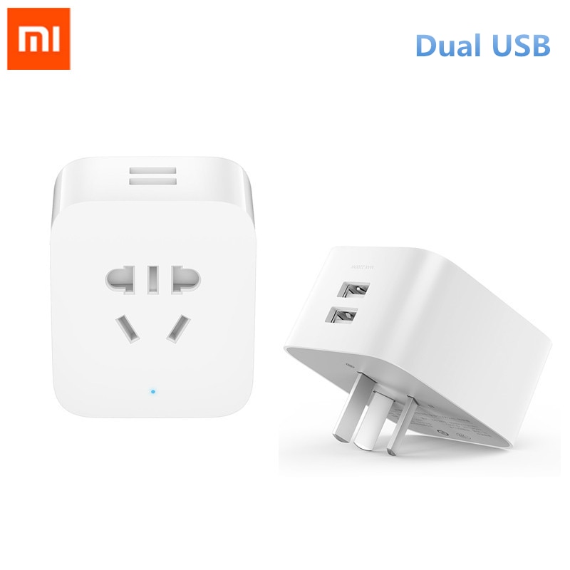 Original Xiaomi mijia Smart Socket Plug Dual USB with Bluetooth Gateway WIFI Socket Power Adapter Wireless Remote by APP mi home