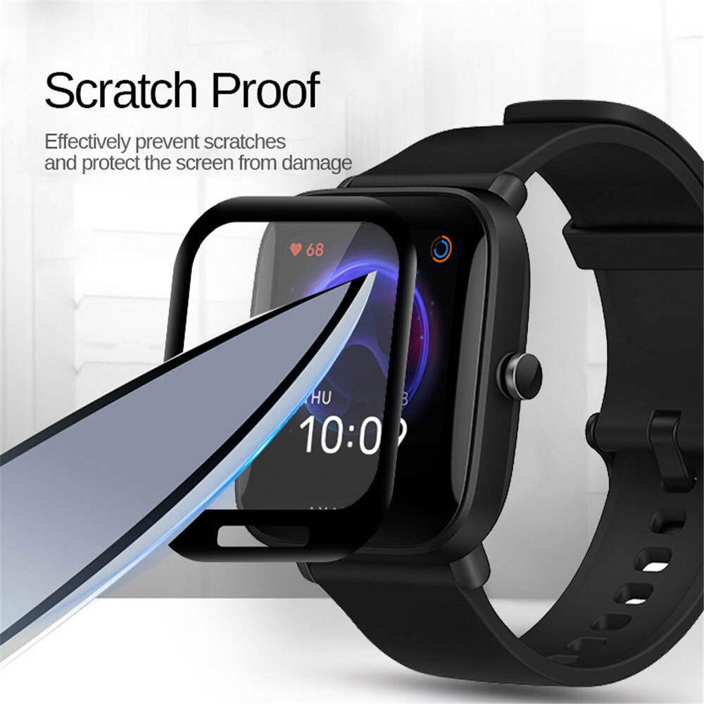 Película de vidro de proteção para huami amazfit bip lite, cobertura completa, filme protetor de tela inteligente, smartwatch, 3 peças