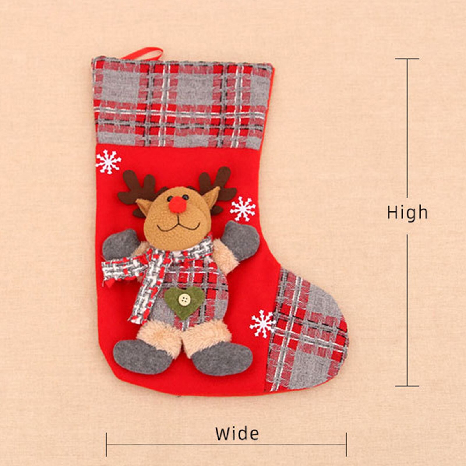 Saco de Papá Noel para decoración del hogar, bolsa de dulces colgante grande, adorno para árbol de Navidad y Año