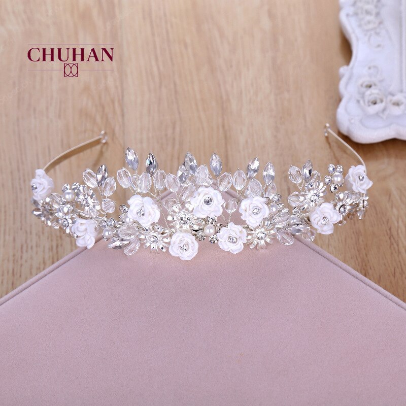 Chuhan luxo cristal conjuntos de jóias de noiva strass tiaras coroa colar brincos para casamento nupcial conjunto de jóias c358