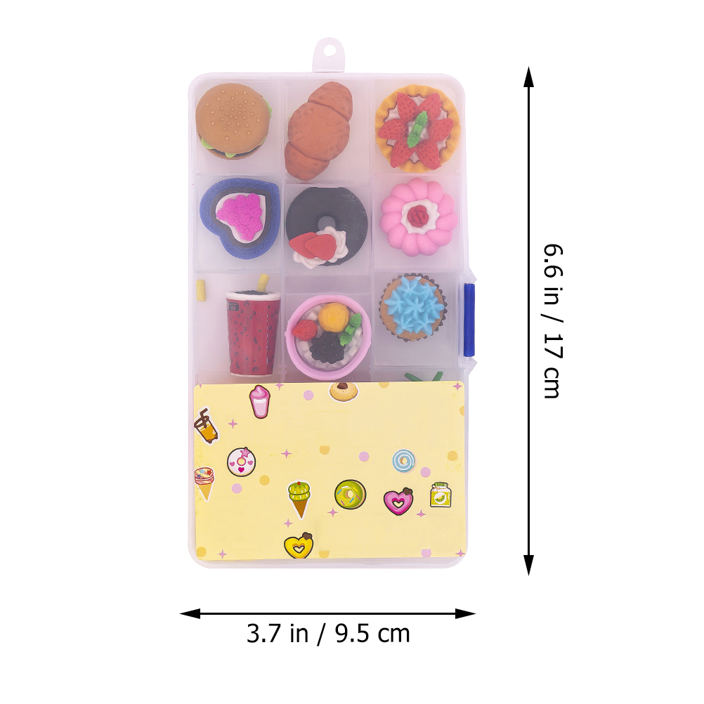 15pcs Kid Assorted Food Erasers Food Theme Erasers Cake Fruit Erasers (Random Style)