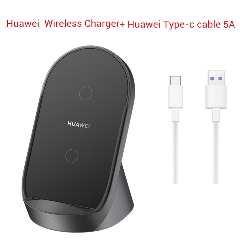 Suporte carregador sem fio huawei 40w max, área de trabalho vertical cp62 para p40 pro mate 30 pro iphone 11/x x: add 5A cable