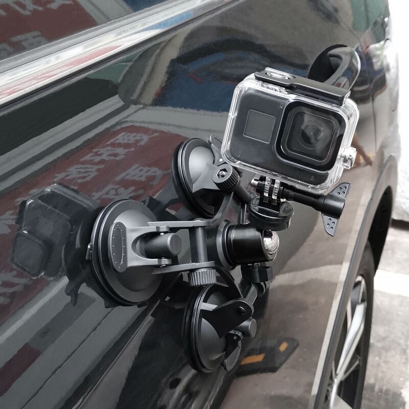 Auto voorruit drievoudige vacuüm zuignap houder voor gopro hero 8/7/6/5/4/3/3+/2/1 xiaoyi  sj4000 sj5000 sj7000