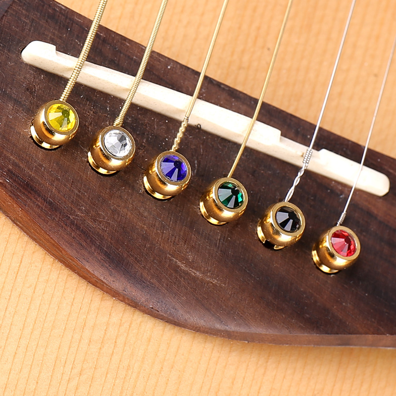 Cuerdas de guitarra acústica, pines de puente de latón, accesorios de cuerda de cono fijo, 1 ud.