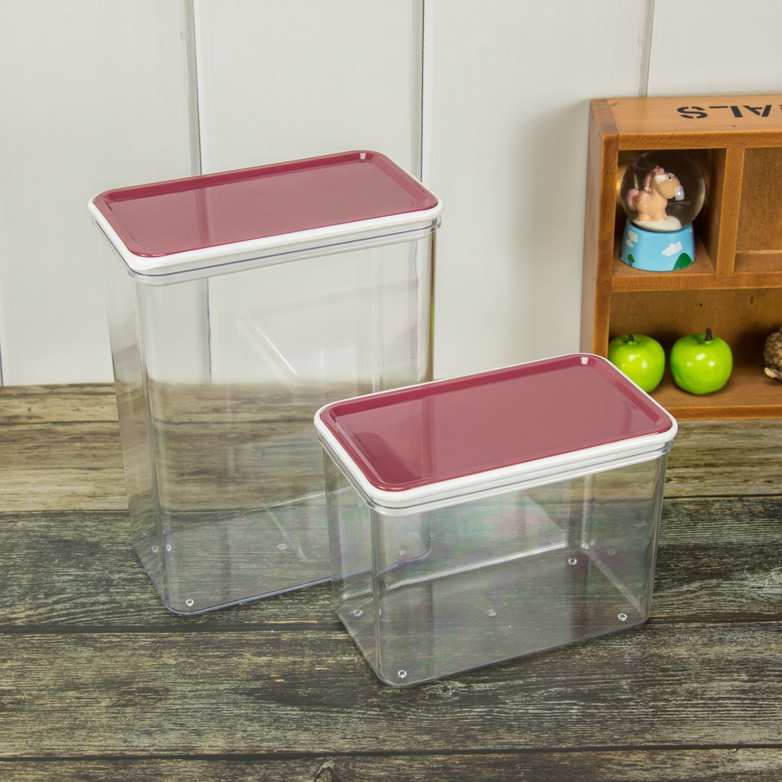 square transparent sealed jar coffee bean sealed jar storage jar Coffee shop special fruit powder box plastic sealed box