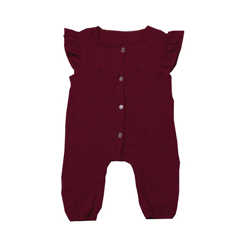 Newborn Infant Baby Girl Boy Ribbed Ruffle One-Pieces Solid Long Sleeve Outfits Sunsuit summer baby clothes set romper L13: 18M