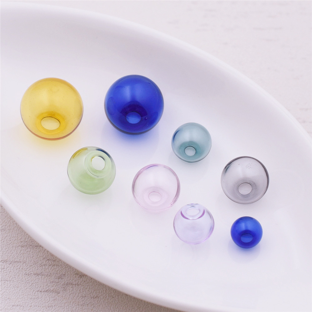 10 Stück 8–16 mm hohle Farbe Glaskugel mit See Globus Perlen Kugel Glasflasche Fläschchen Reize Schmuckherstellung Zubehör Erkenntnisse