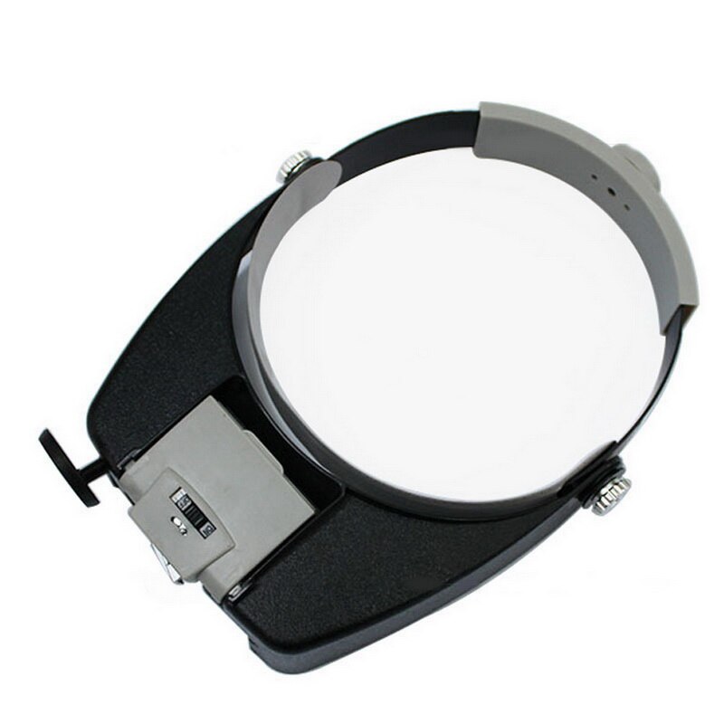Head Wear Magnifier Adjustable Size Headband Magnifying Lenses Repair Work Light High Transparency Lenses LED Light Head Lamp #1: Headwear Black