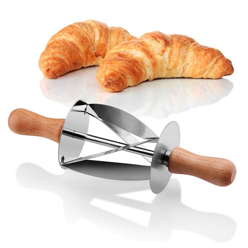 Croissant cuticle roller rvs croissant mes driehoek deeg croissant deeg cutter keuken bakkerij gereedschap WJ11069