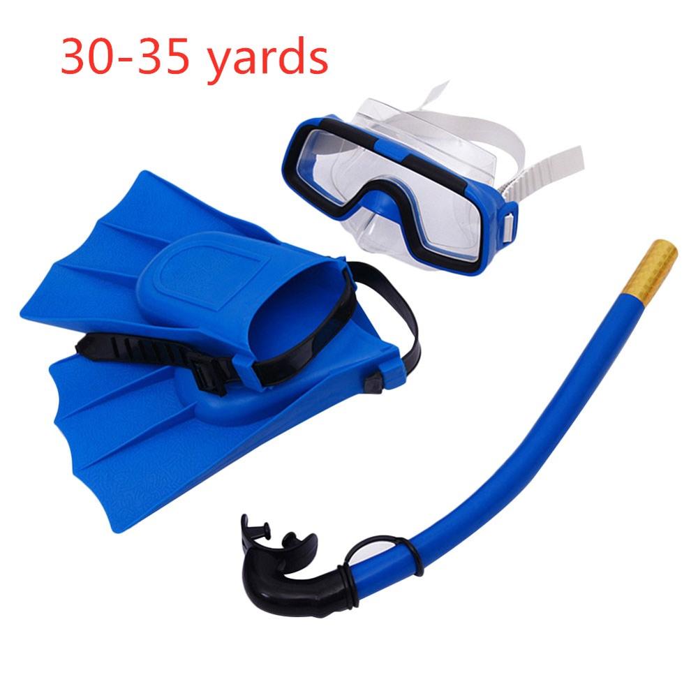 Kinderen Duiken Pak Zwembril Professionele Bril Ademhaling Buizen Duiken Vinnen Snorkel Duikuitrusting Beste Cadeau: 30-35 yards