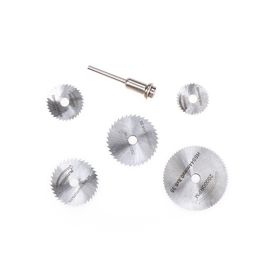 6pcs Mini HSS Circular Saw Blade Rotary Tool For Dremel Metal Cutter Power Tool Set Wood Cutting Discs Drill Mandrel Cutoff