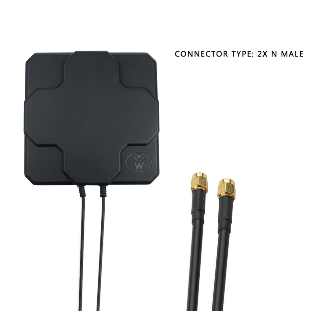 2X22dBi Outdoor 4G LTE MIMO Antenna Dual Polarization Panel Directional External Antennea + 2 X SMA Male Cable