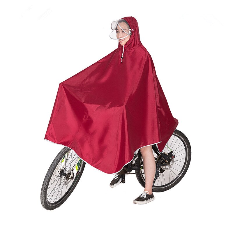 Chubasquero de bicicleta de para hombres y mujeres, capa de lluvia para ciclismo, Poncho con capucha a prueba de viento, capa de lluvia para bicicleta, cubierta para Scooter de movilidad: Oxblood red