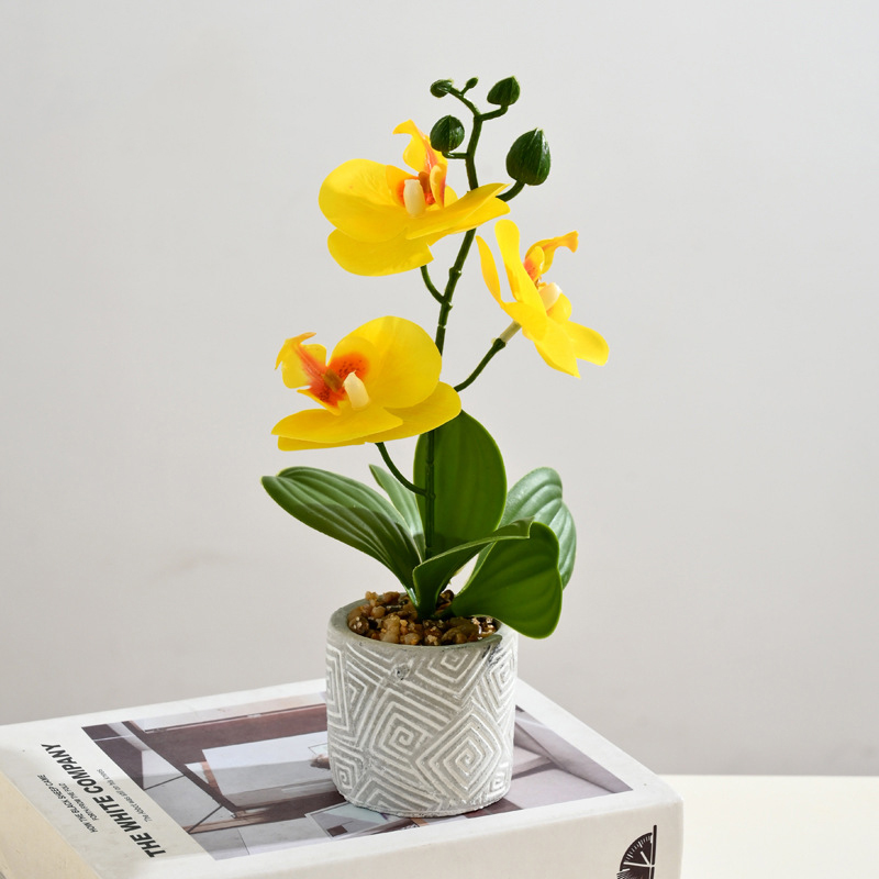 Orchidée papillon simulée, plante artificielle créative en pot, sans arrosage, Table à manger réutilisable, bonsaï décoratif pour la maison et le bureau
