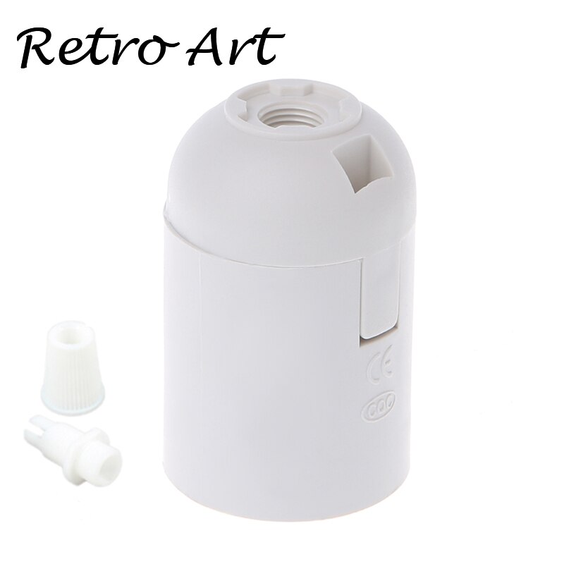 10pcs/lot E27 plastic bulb holder 4A 250V screw pendant lamp socket lamp base: White