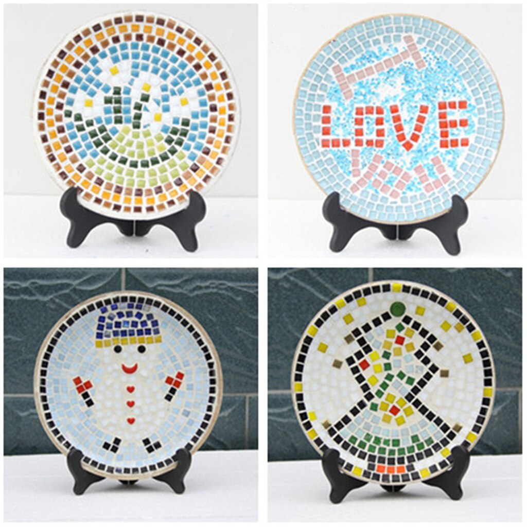 Mosaico de vidrio vitreo transparente de forma redonda de 100g, Tessera DIY, artesanía para hogar, decoración para habitación bricolaje suministros para manualidades-15mm