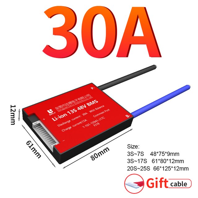 DALY BMS 6S 24V 15A 20A 30A 40A 50A 60A 80A 100A 18650 PCM PCBA Lithium-Ionen Polymer NCM NMC Batterie Pack Mit Balance: 6S Common Port / 30A