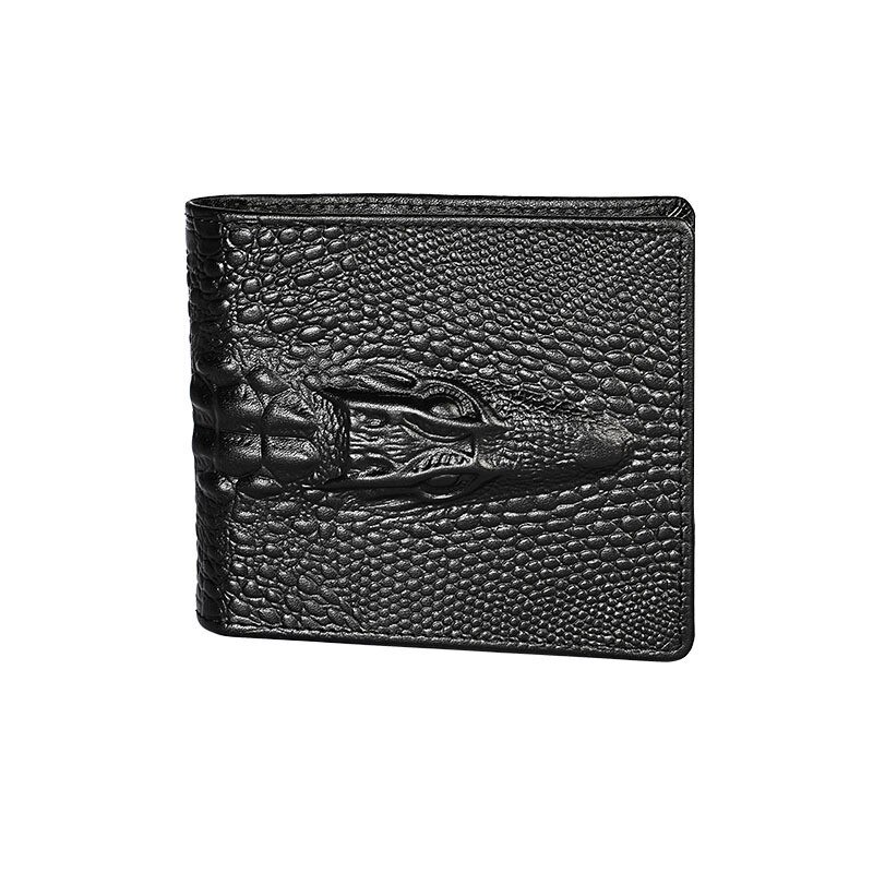 Chinese Dragon Wallet Vintage Genuine Leather Men's Short Wallets Unique Tiger Crocodile Flower Pattern Folding RFID Card Holder: 1