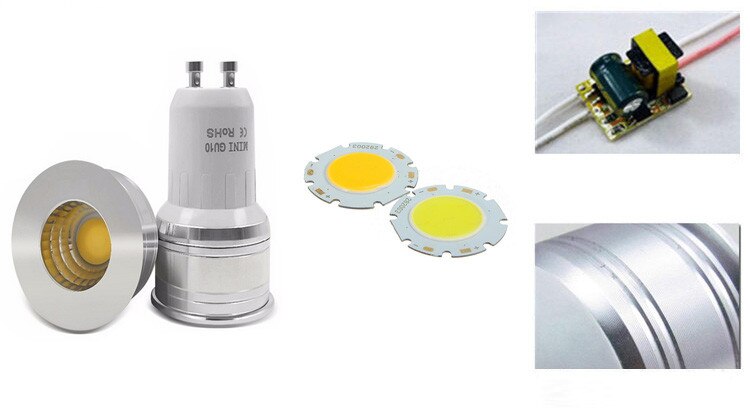 Led pære lys 35mm dimbare  mr11 cob 5w dc 12v ac led spotlight pære  gu10 gu4 led lampe dimmer 220v led spot light lampe mini