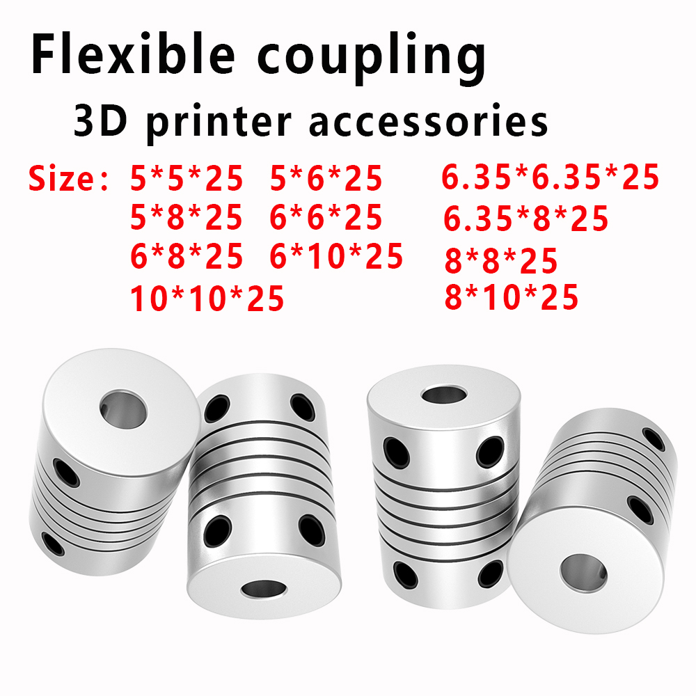 D19xL25 Aluminium Flexible Jaw Shaft Coupling 3 4 5 6 6.35mm 8mm 10mm CNC Stepper Motor Coupler Encoders Engraving Machine