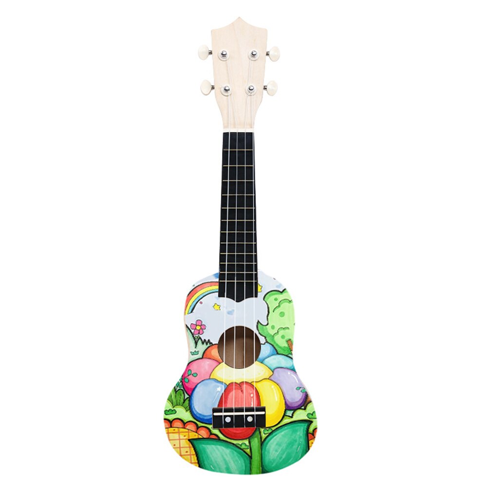1 Set DIY Ukulele Kit DIY Ukulele Making Kit Kids Hand-painted Ukulele Model