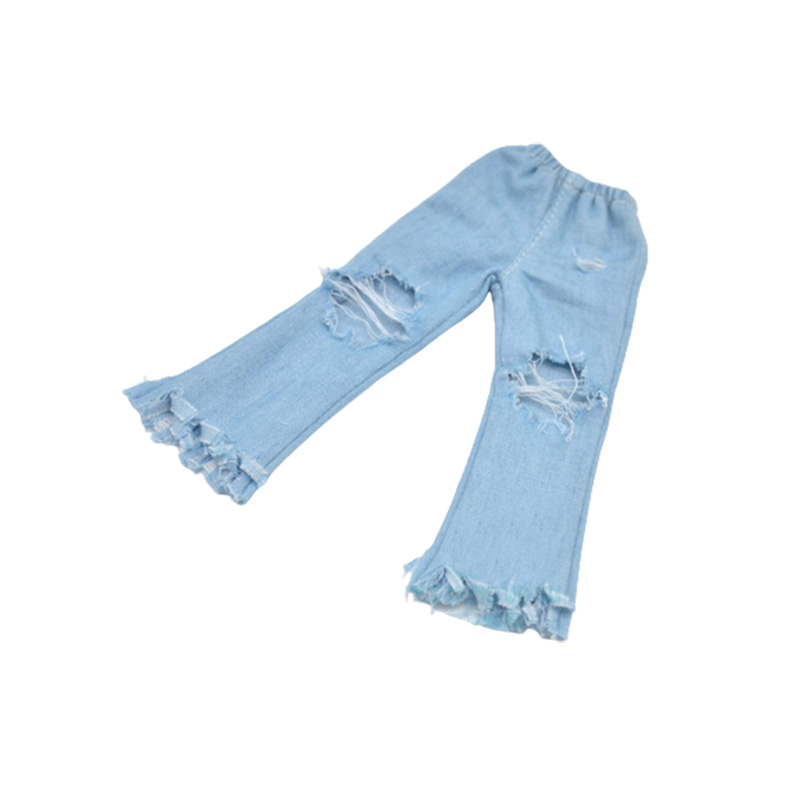 1 stücke Blyth Puppe Kleidung Hemd, zerrissene Jeans, stirnband, socken für 28-30cm Blyth Azon OB22 OB24 puppe zubehör: Marine Blau