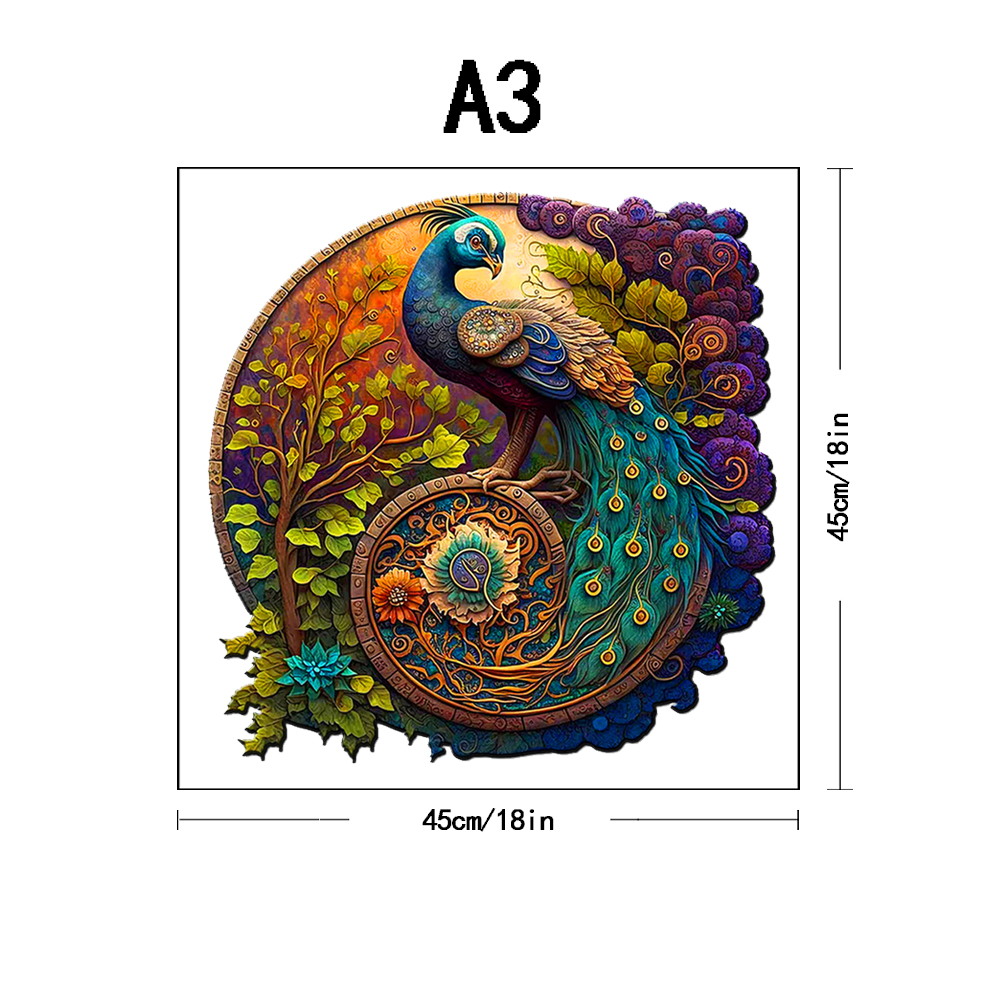 Wooden Jigsaw Puzzles-Wooden Puzzle Adult Unique Shape Advanced Phoenix Wooden Jigsaw Puzzle for Adult, Family Puzzles: green