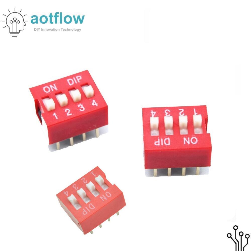 10PCS DIP Switch 4 bit Way 2.54mm Toggle Switch Re... Grandado