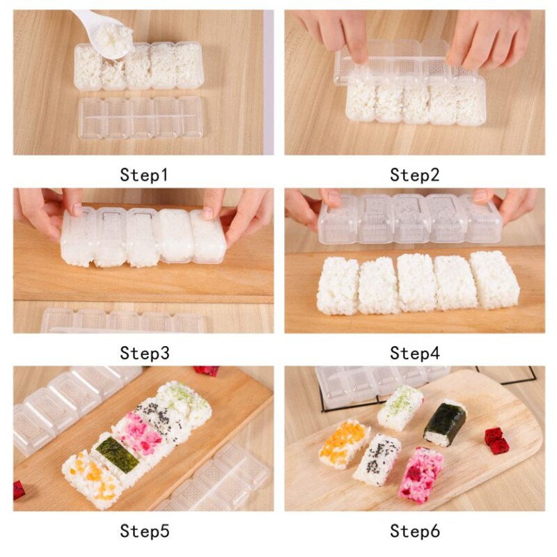 Molde para Sushi molde bola arroz triángulo molde para Sushi arroz molde Diy cocina Diy Sushi herramienta Sushi molde forma Onigiri molde para Sushi Stamper