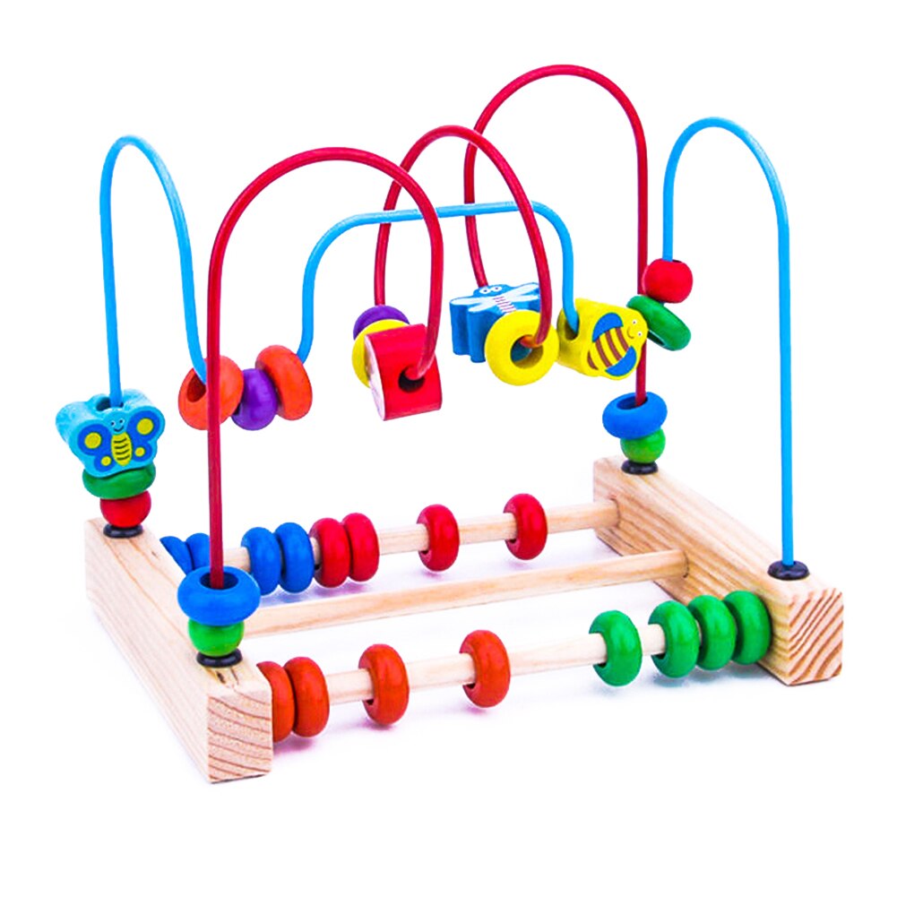 Wooden Fruits Insect Beads Maze Roller Coaster Activity Educational Abacus Beads Circle Toys AN88: 2