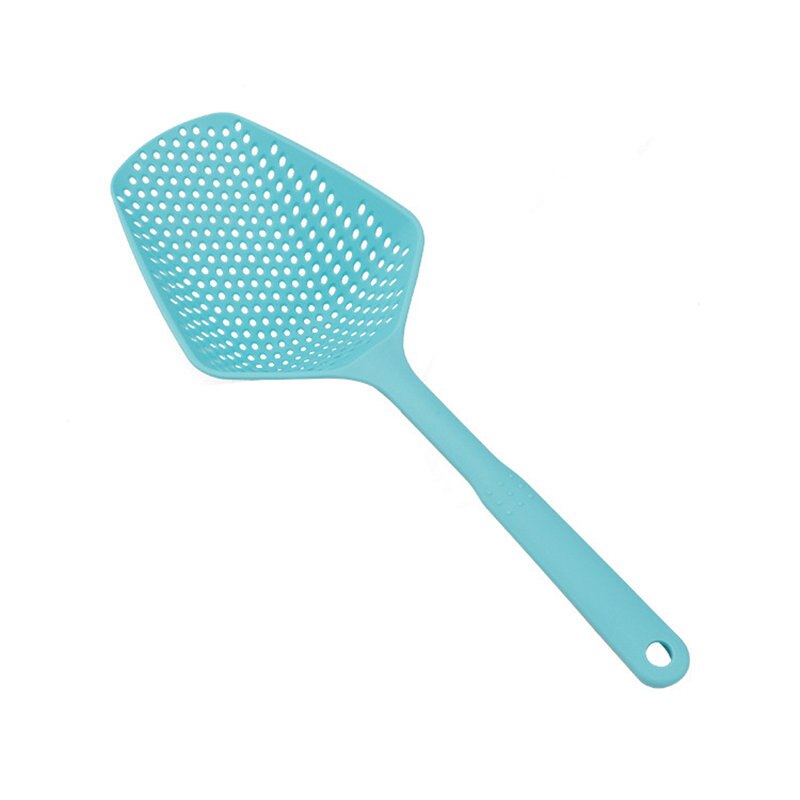 1PC utensilios de cocina herramientas palas vegetales cuchara colador de Nylon cuchara gran colador de sopa utensilios para filtro de cocina: blue
