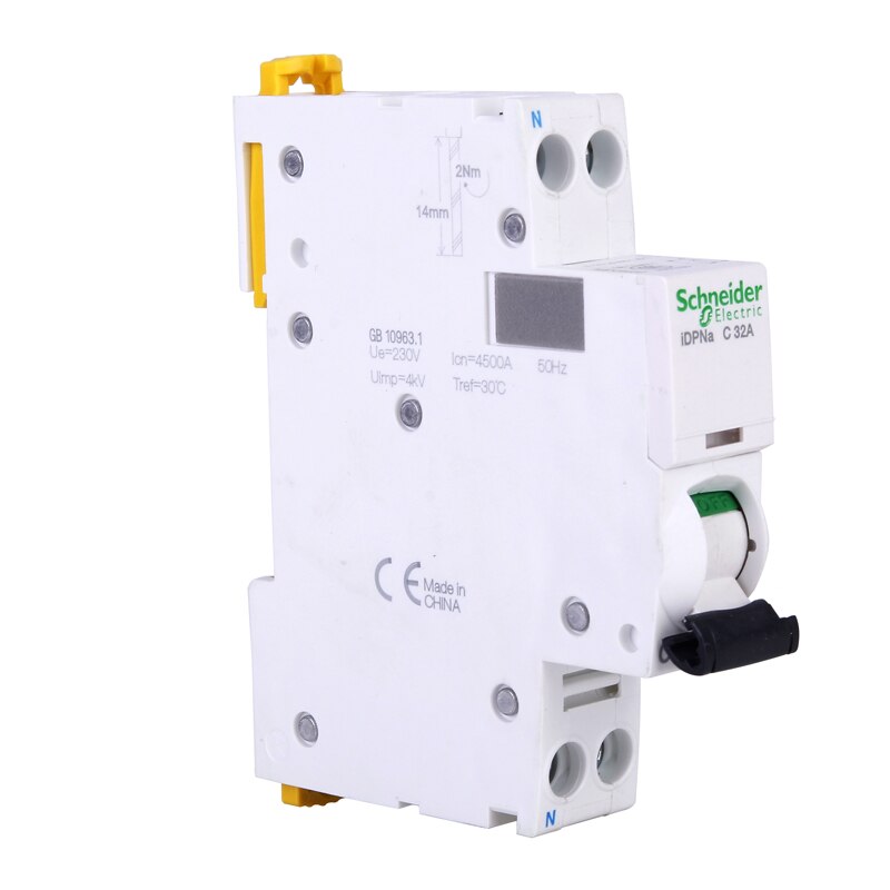 Schneider Electric MCB Circuit Breaker Air Switch 18mm Small MINI 4.5KA 2p IDPNa 1P+N AC 10A 16A 20A 25A 32A 40A