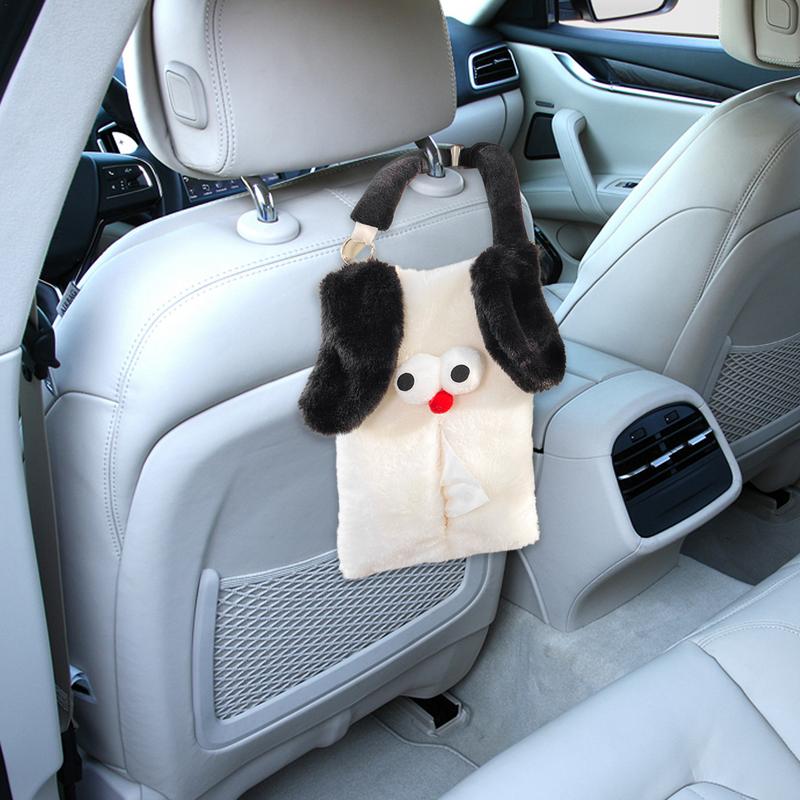 Auto Tissue Spender Cartoon Hund Tissue Cover Veranstalter kreative Sitz lehne Tissue Box Soft Tissue Cover Organizer für Auto nach Hause