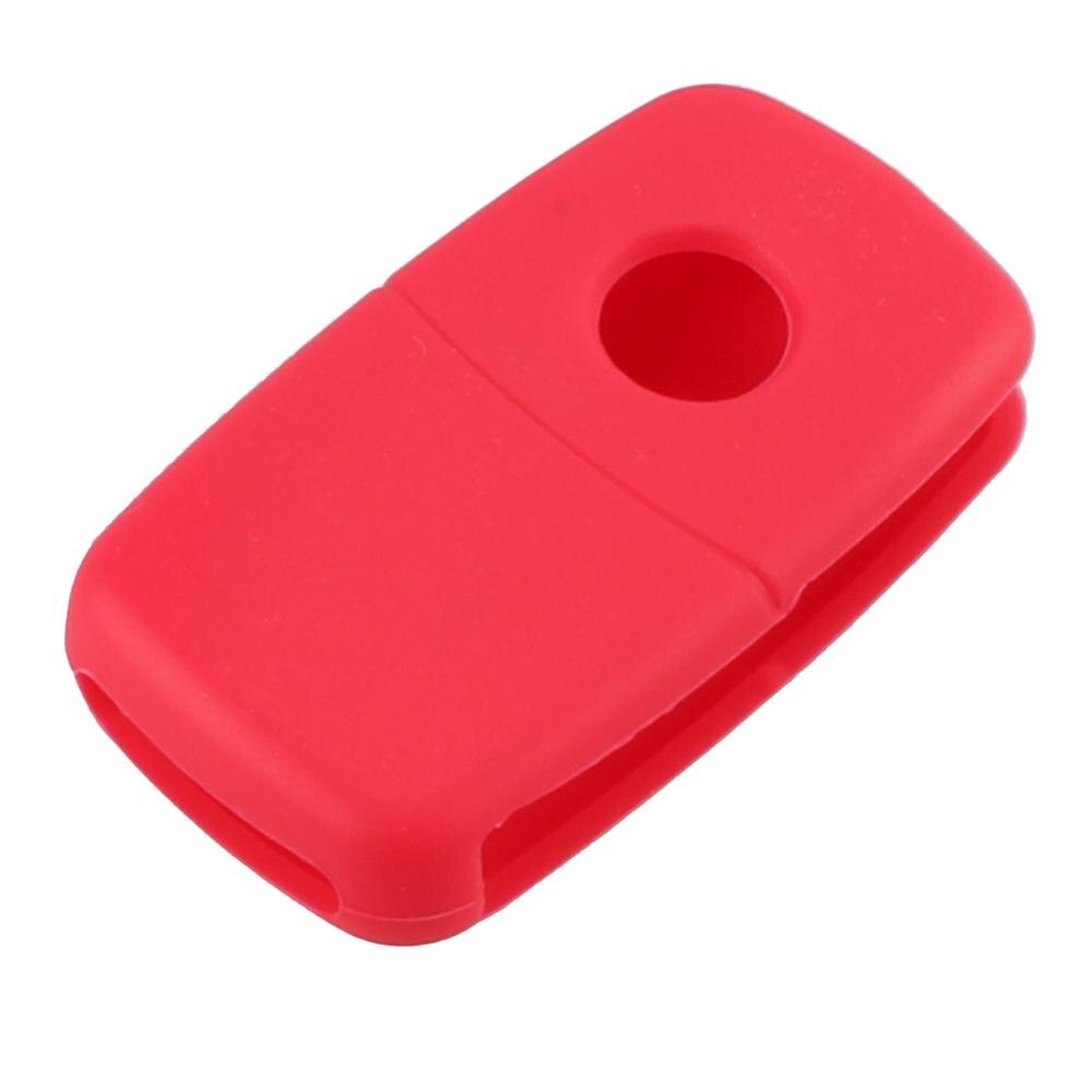 Keyyou 2 knapper silikone flip key cover til vw  mk4 sæde altea alhambra ibiza polo golf 4 5 6 transporter amarok sharan: Rød