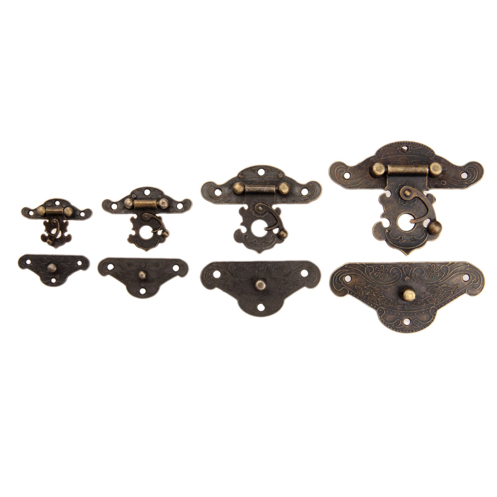5Pcs Iron Antique Bronze Box Latch For Wine Box Box Wooden Box Decorative Hinges For Home Retro Hardware Durable