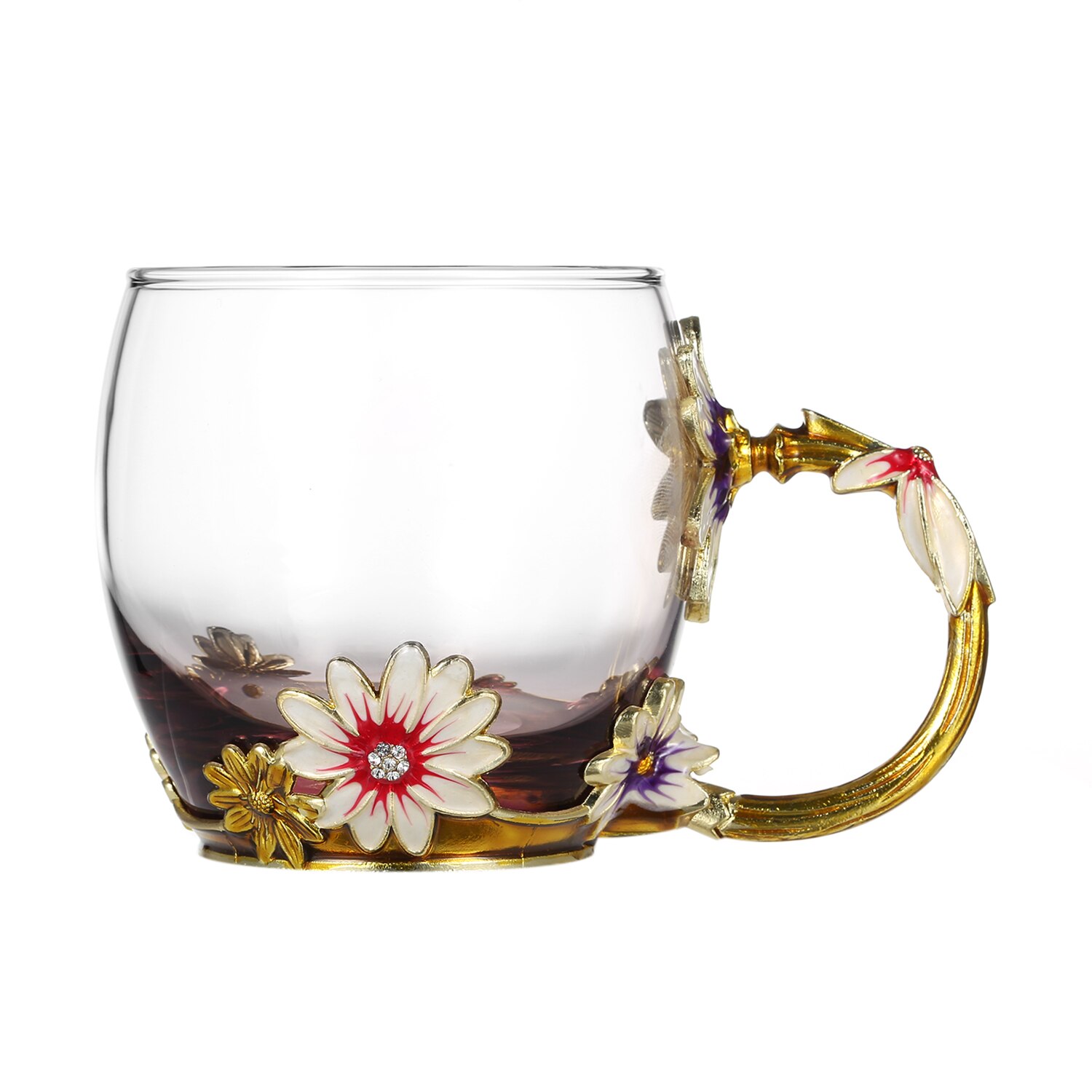 Blå rose emalje håndværk vand kop drikke krus med håndtag te kaffekop med ske rengøringsserviet sæt 350ml: Kaffe type 2