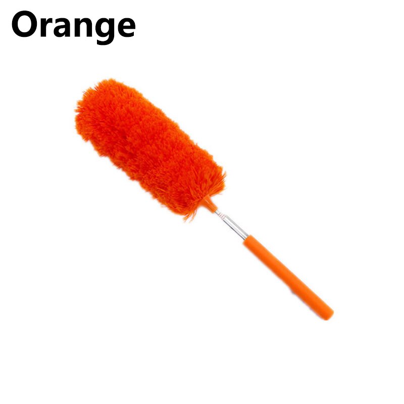 Retractable dusting duster Microfiber dust sweeping retractable feather duster Cleaning sweeping duster: Orange