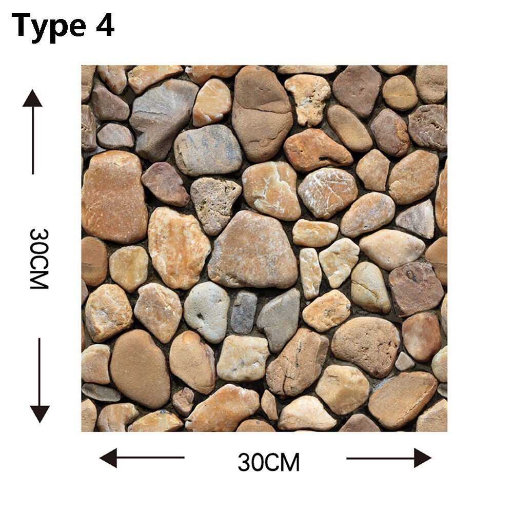 3D Wallpaper DIY Cobblestone Sticker Waterproof Stickers Wall Papers Home decor Kids Room 3D Self-Adhesive Wallpaper Brick: 4