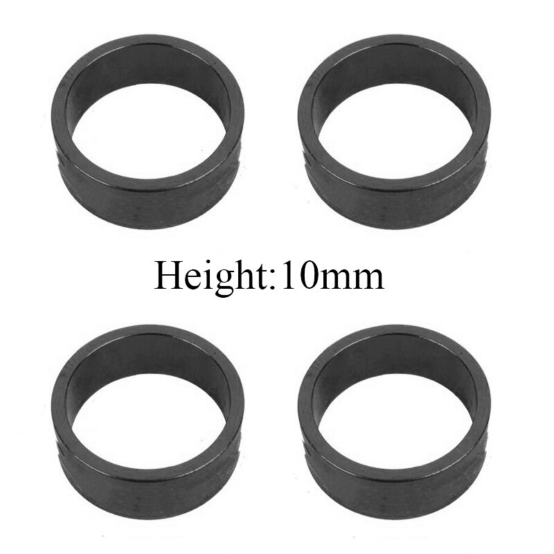 Vástago separador de auriculares de aleación de aluminio y fibra de carbono para bicicletas de montaña, accesorios ultraligeros para bicicletas de carretera y montaña: black