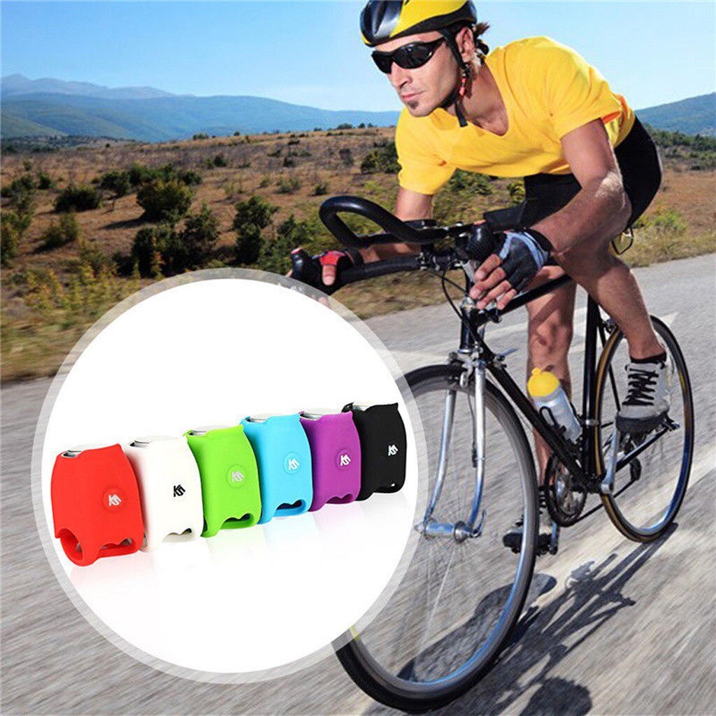 Bicycle Biking Riding Silicone Bell Electronic Horn Accessories Mountain Bike Riding Equipment Electronic Hhorn Light Lamp Black