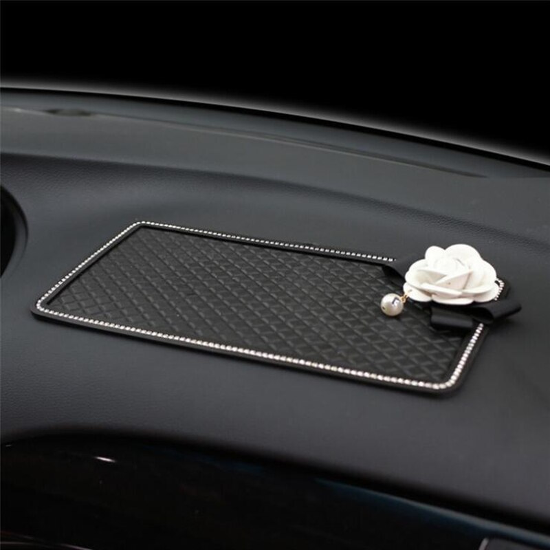Diamant bil anti-slip mat til bil gps mobiltelefon pad bil camellia silikone skridsikker pude indvendigt tilbehør