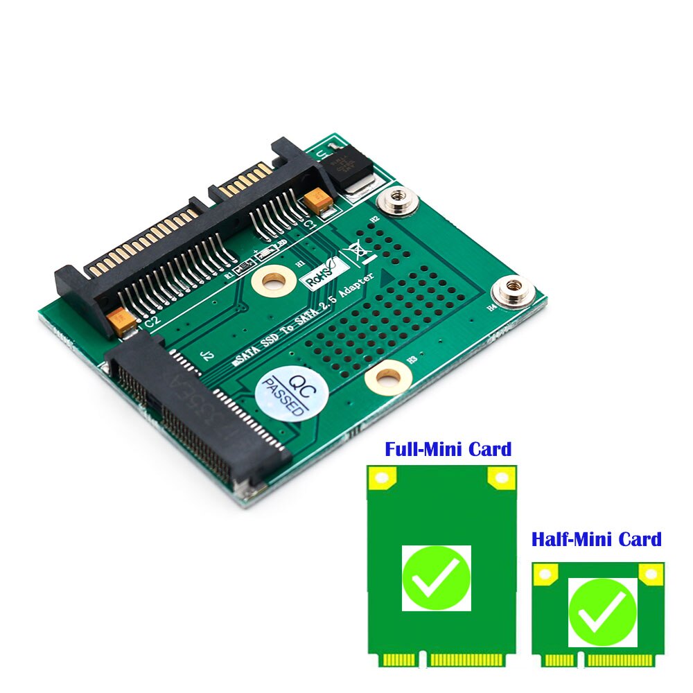 Mini PCI-E/mSATA SSD sata 2.5 Adapter Converter Card w/Metalen Uitbreiding Beugel 3.3 v LED voor computer PC Desktop